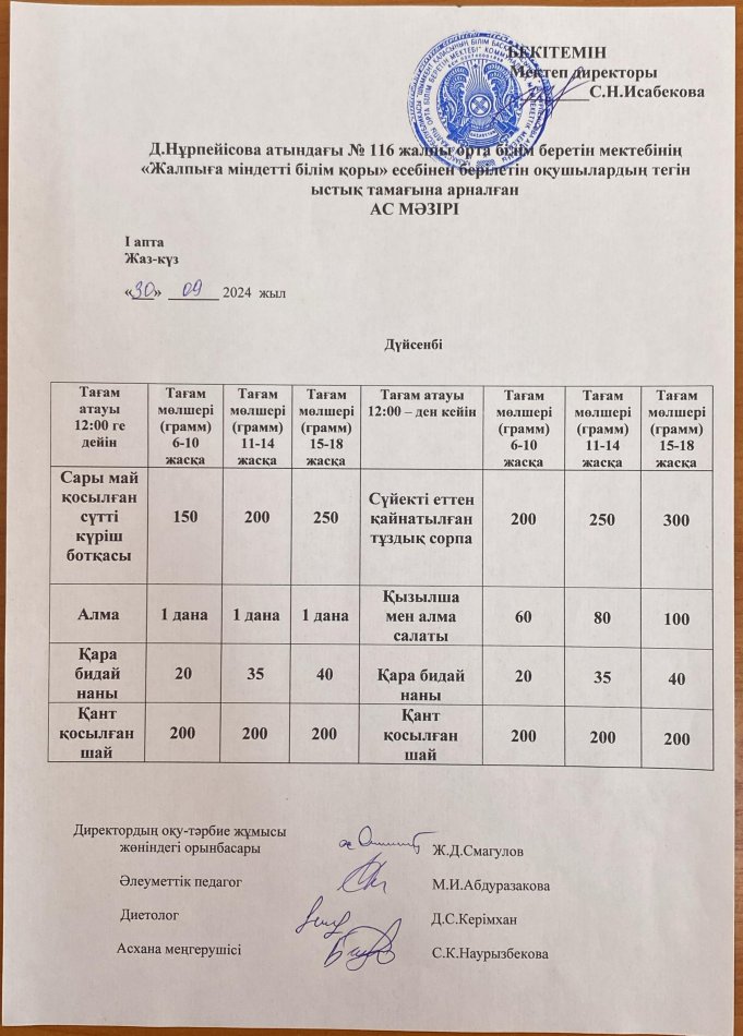 Ас мәзірі
