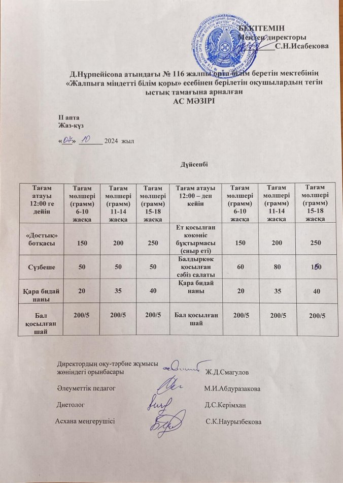 Ас мәзірі