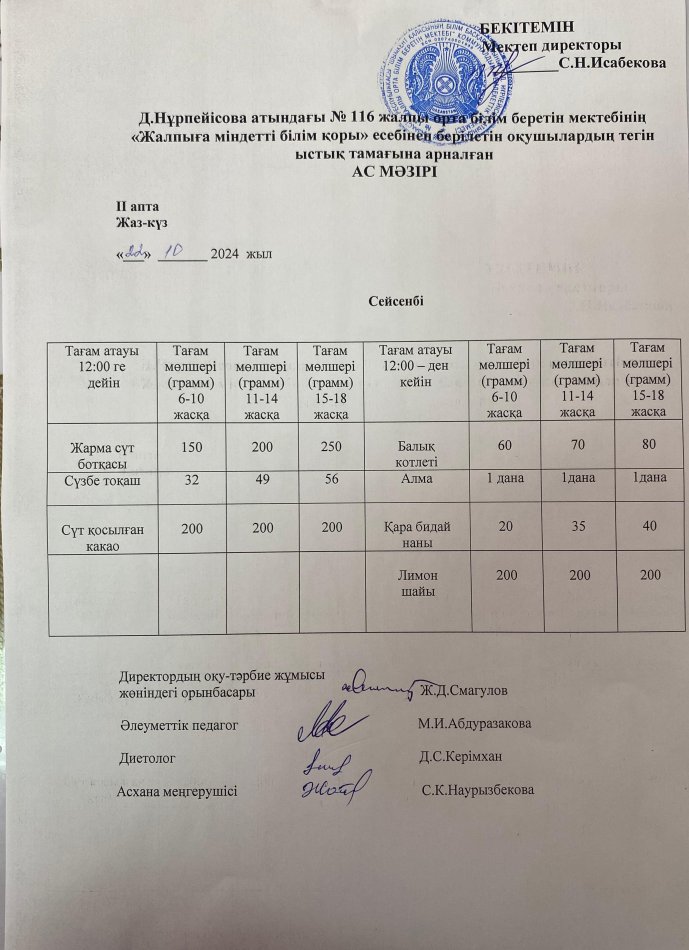 Ас мәзірі