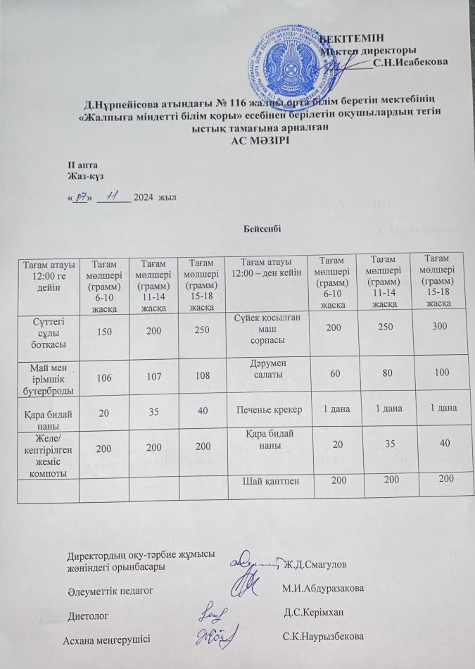 Ас мәзірі