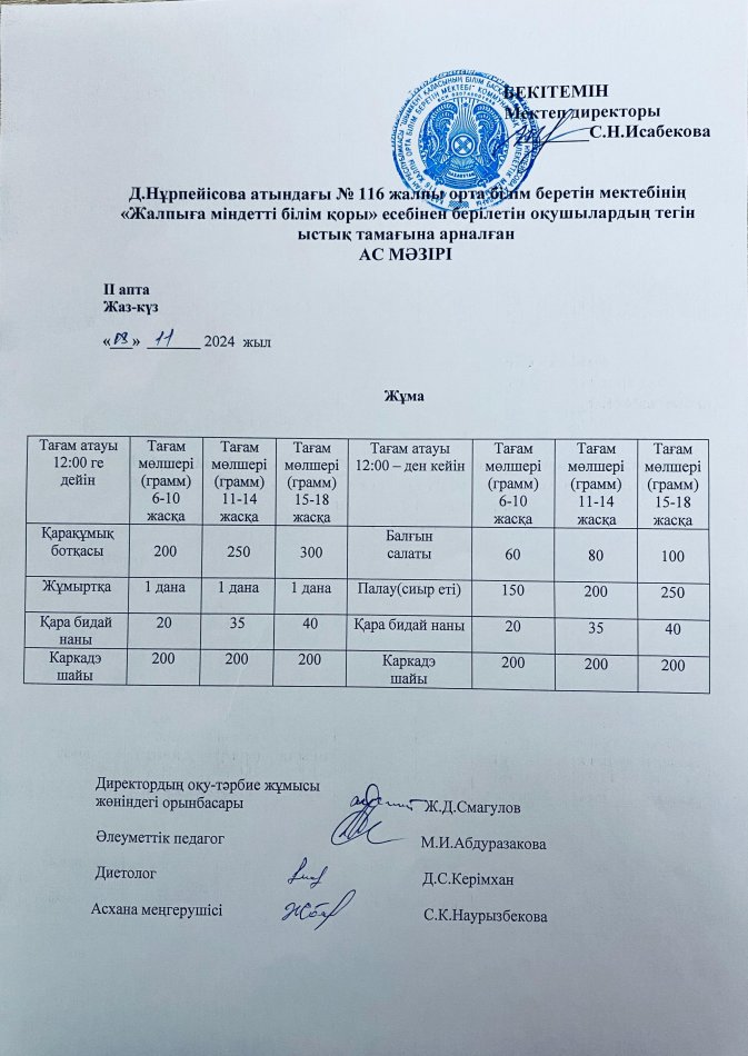 Ас мәзірі