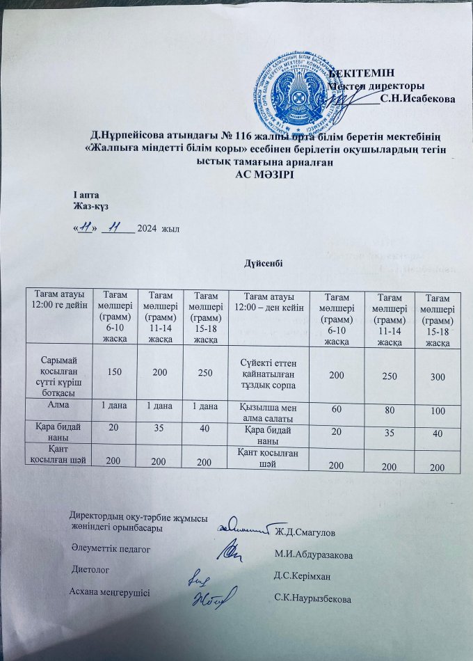 Ас мәзірі