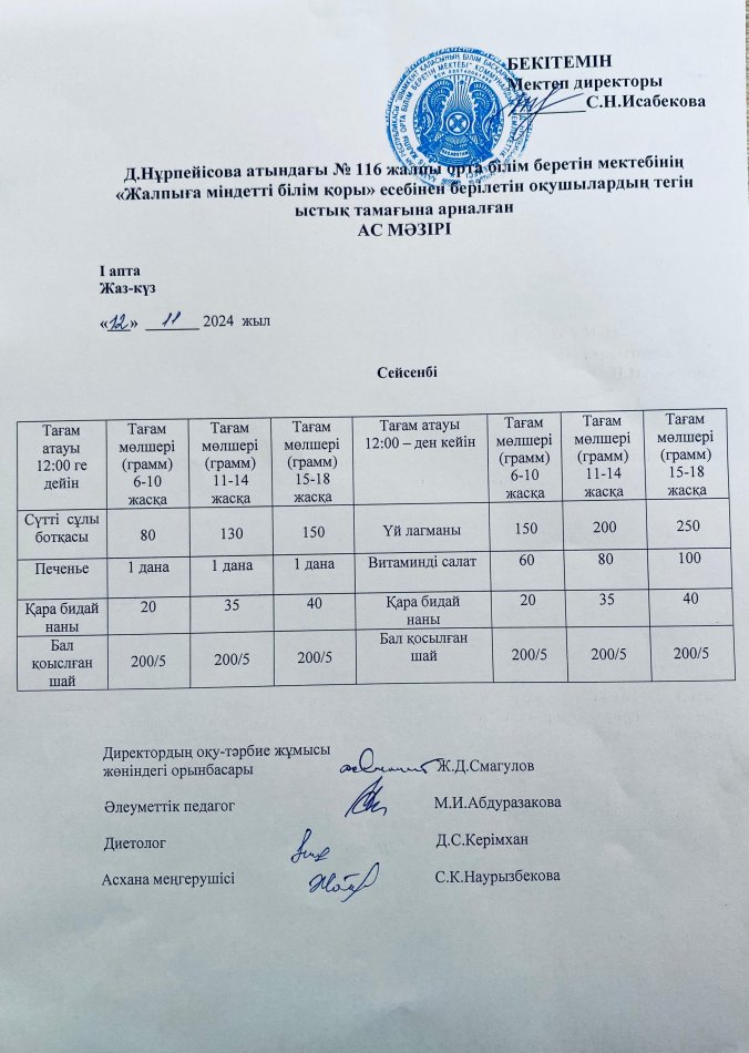 Ас мәзірі