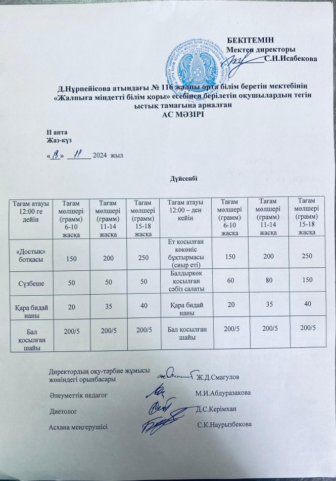 Ас мәзірі
