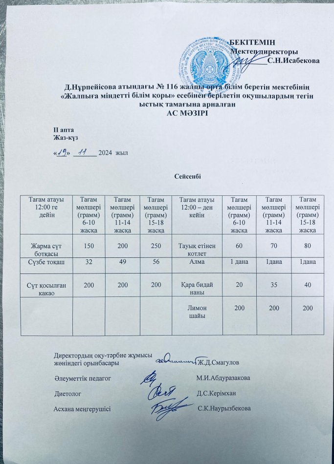 Ас мәзірі