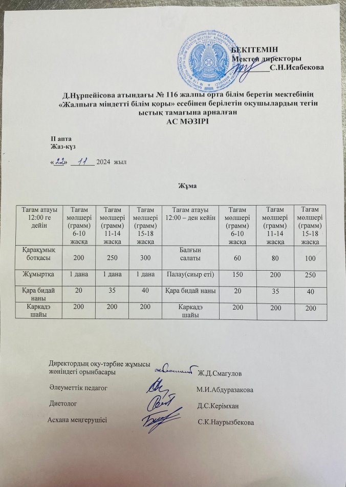 Ас мәзірі
