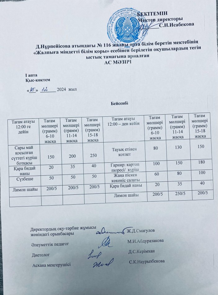 Ас мәзірі