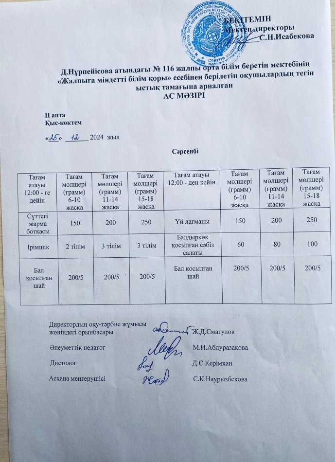 Ас мәзірі