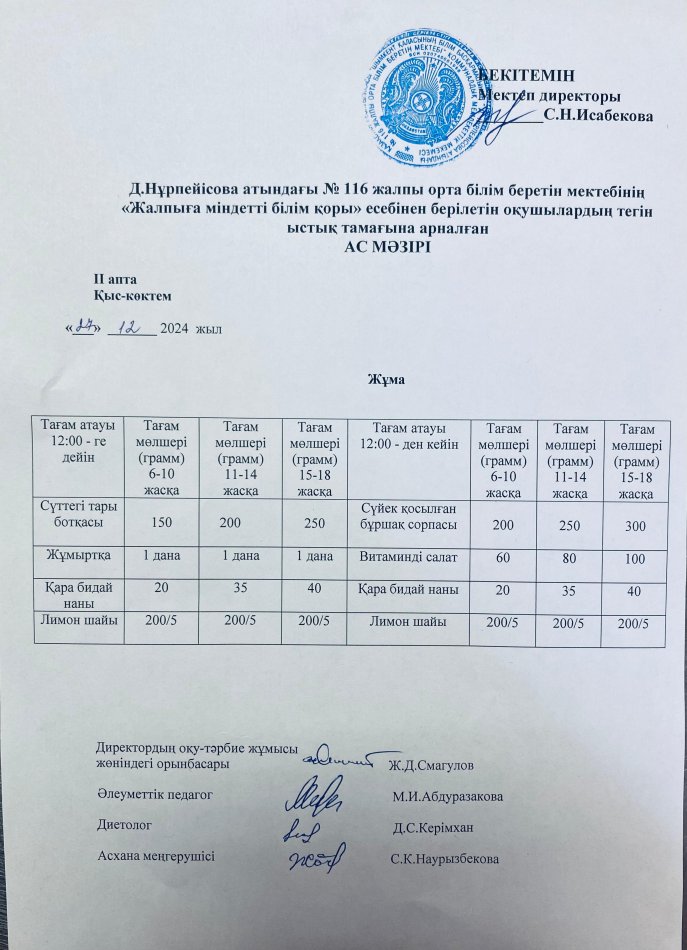 Ас мәзірі