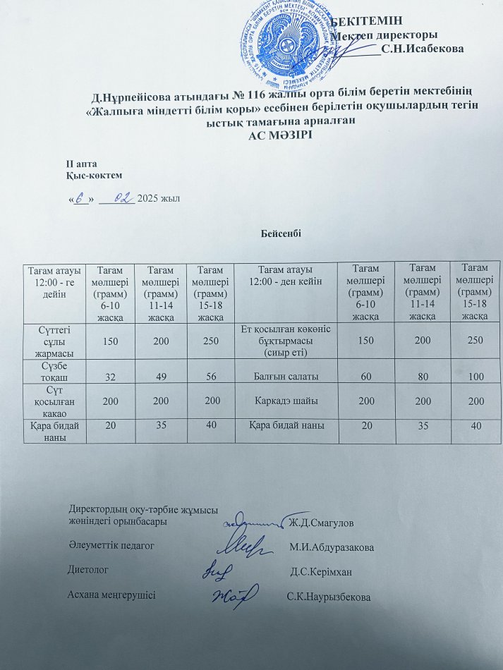 Ас мәзірі