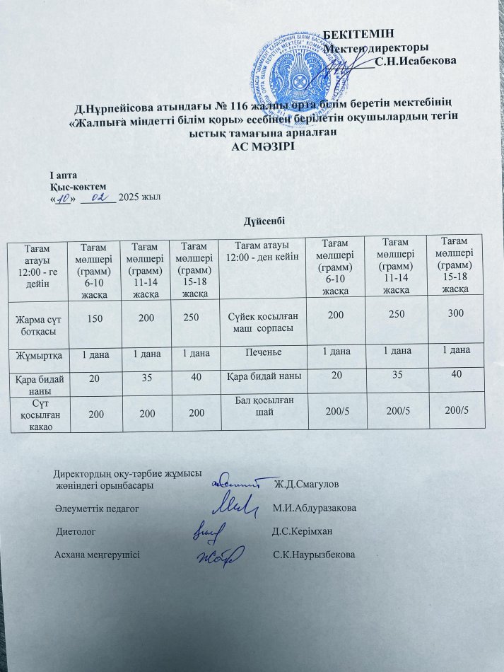 Ас мәзірі