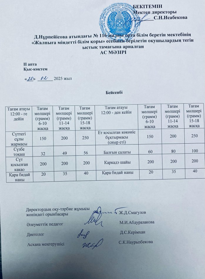 Ас мәзірі
