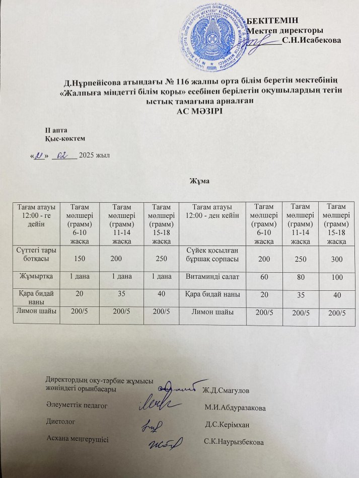 Ас мәзірі