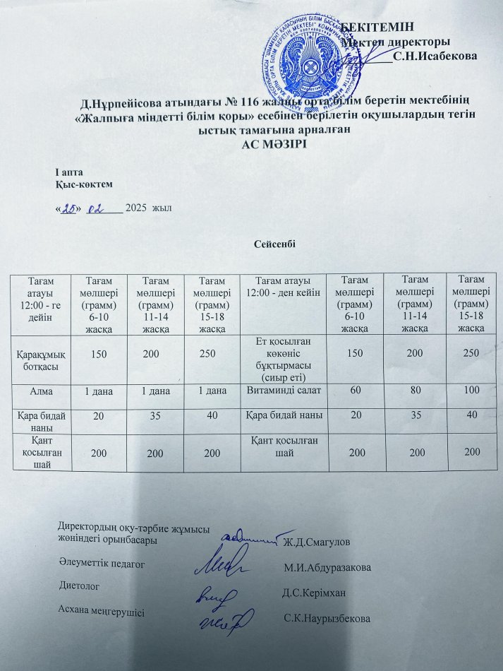 Ас мәзірі