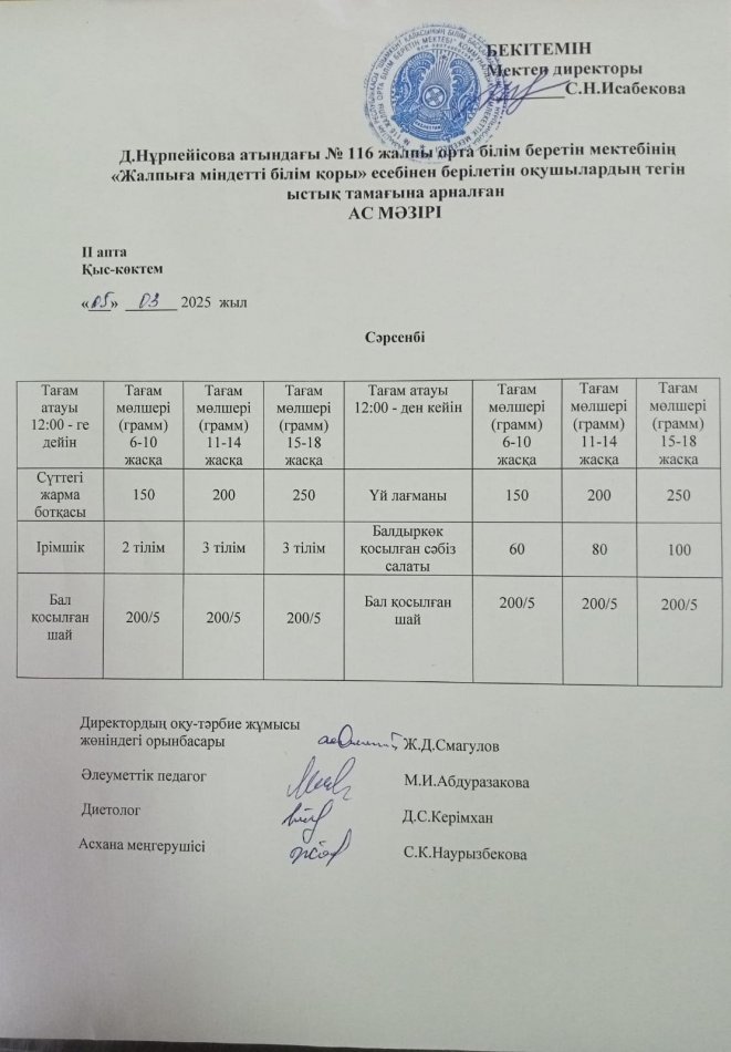 Ас мәзірі