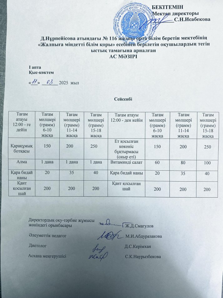 Ас мәзірі