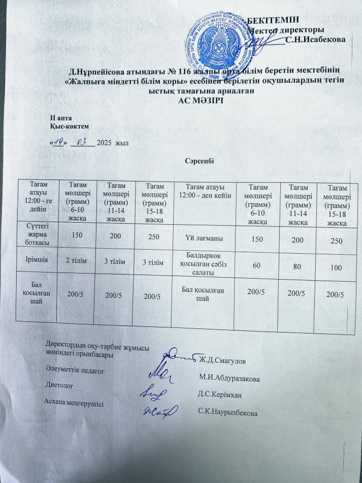 Ас мәзірі