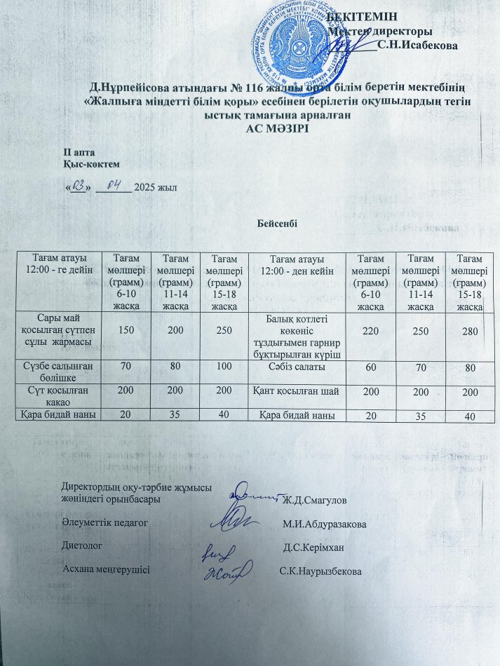 Ас мәзірі