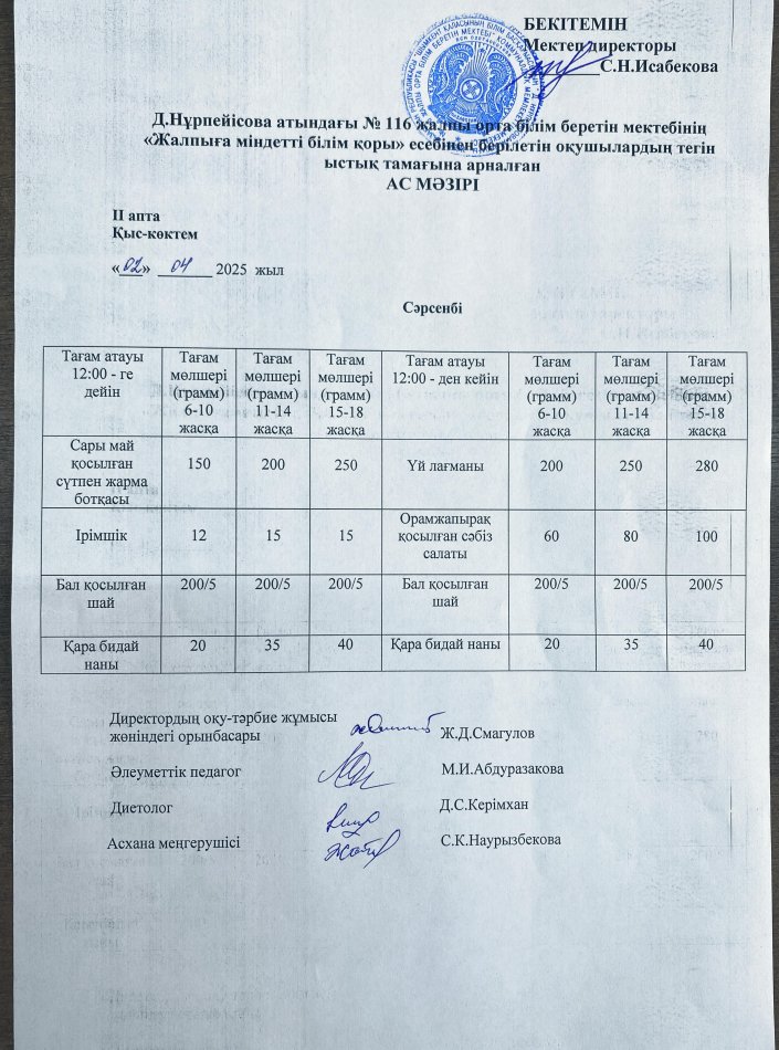 Ас мәзірі