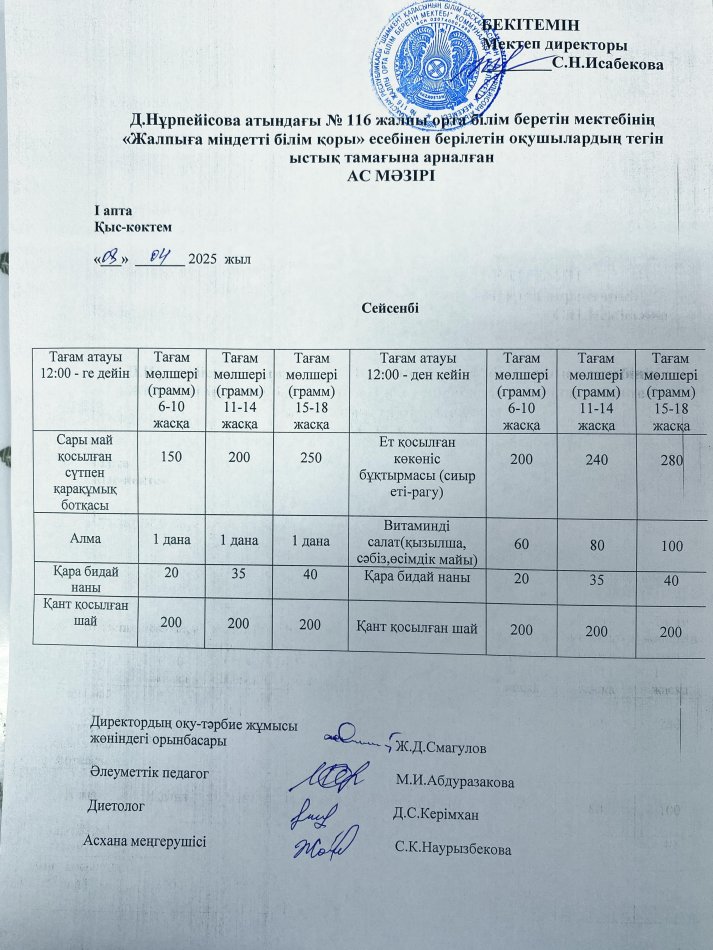 Ас мәзірі