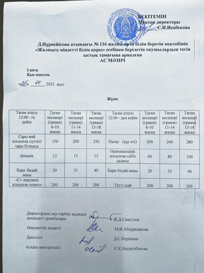 Ас мәзірі