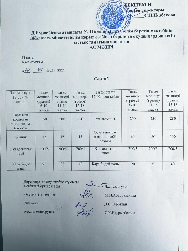 Ас мәзірі