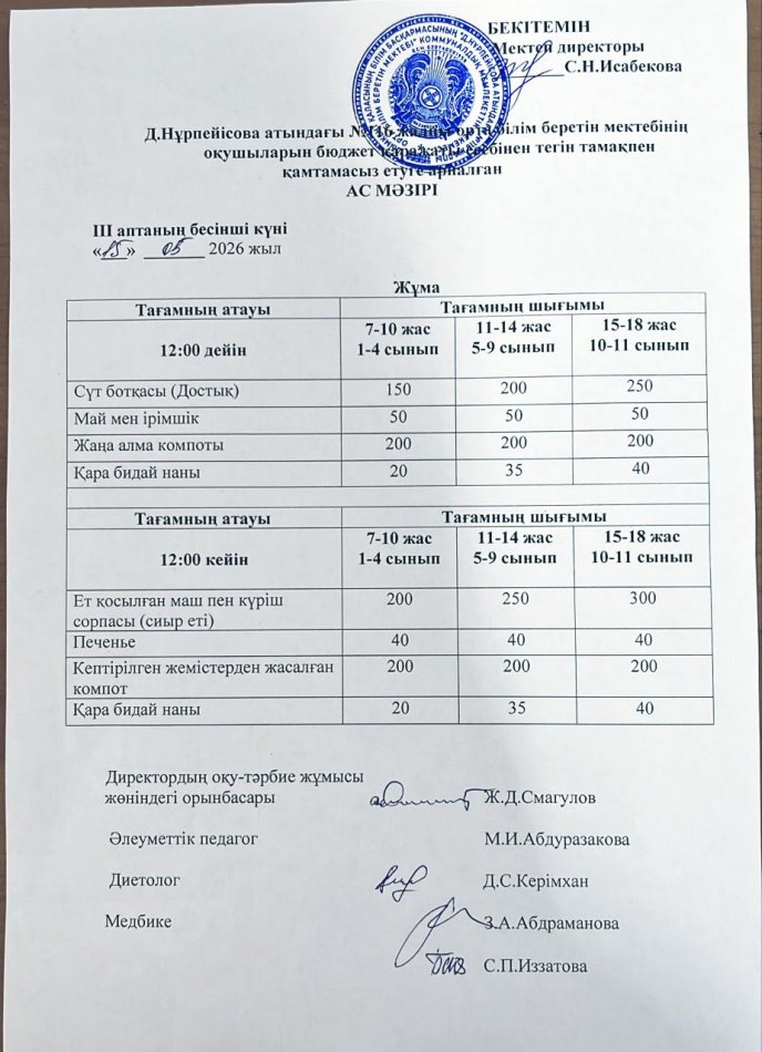 Ас мәзірі